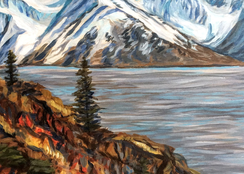 View from McHugh Mountain and Coast Alaska Art Print by Amanda Faith Thompson