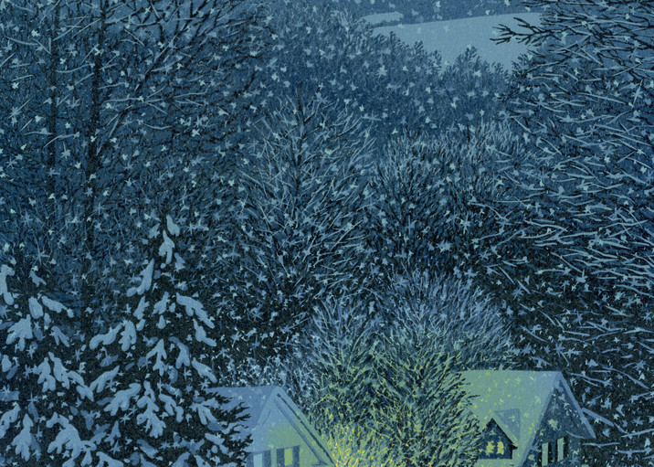 Winter snow country blue night