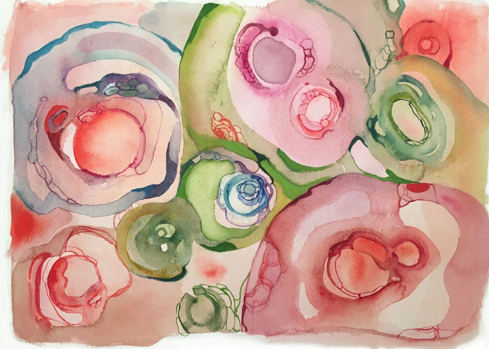 Lifing on Pluto - Abstract watercolor print by Marilyn Cvitanic
