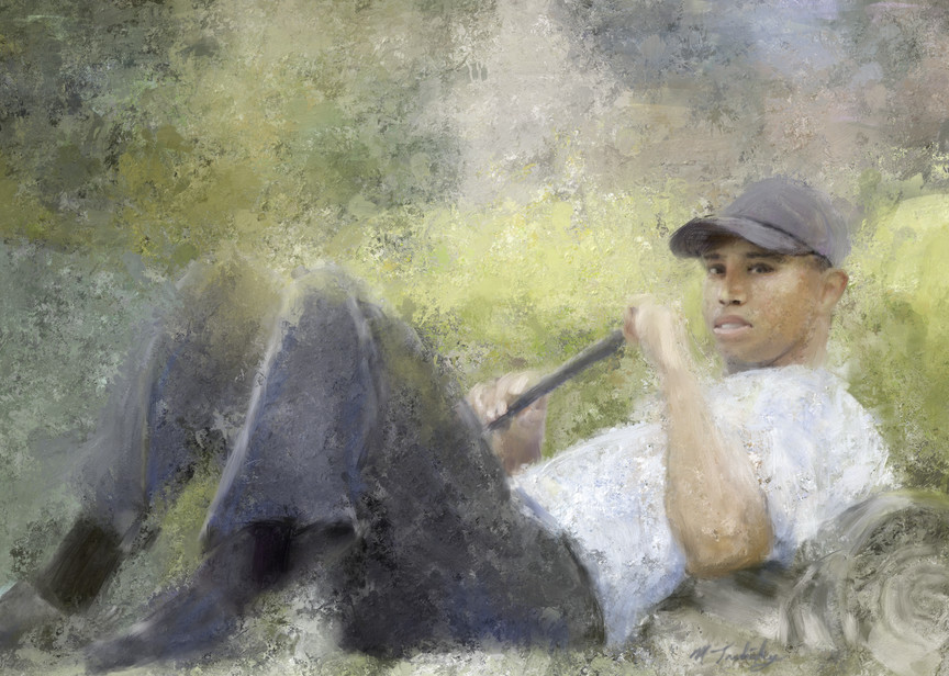 Tiger Woods painting | Sports artist Mark Trubisky | Custom Sports Art