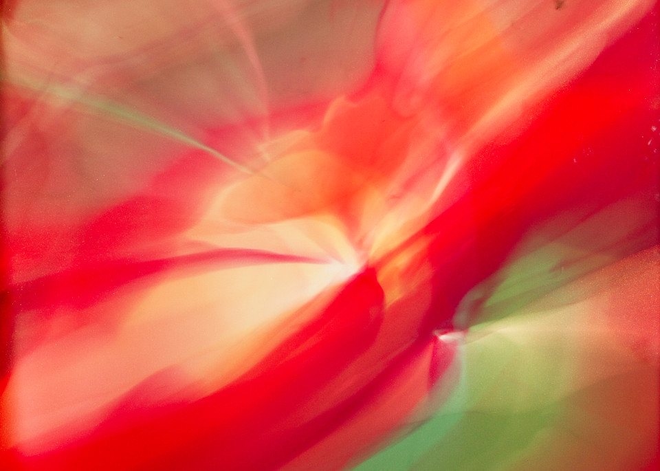 Synchronicity, flowing abstract red painting
