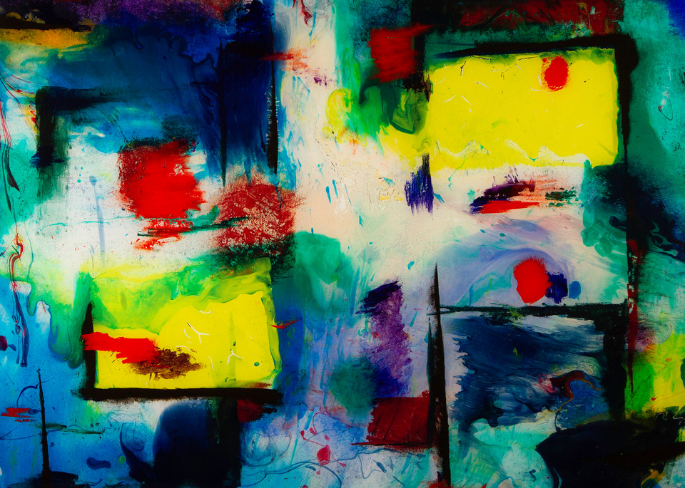 My Colors, a vivid abstract showing the influence of artist Hans Hoffman.