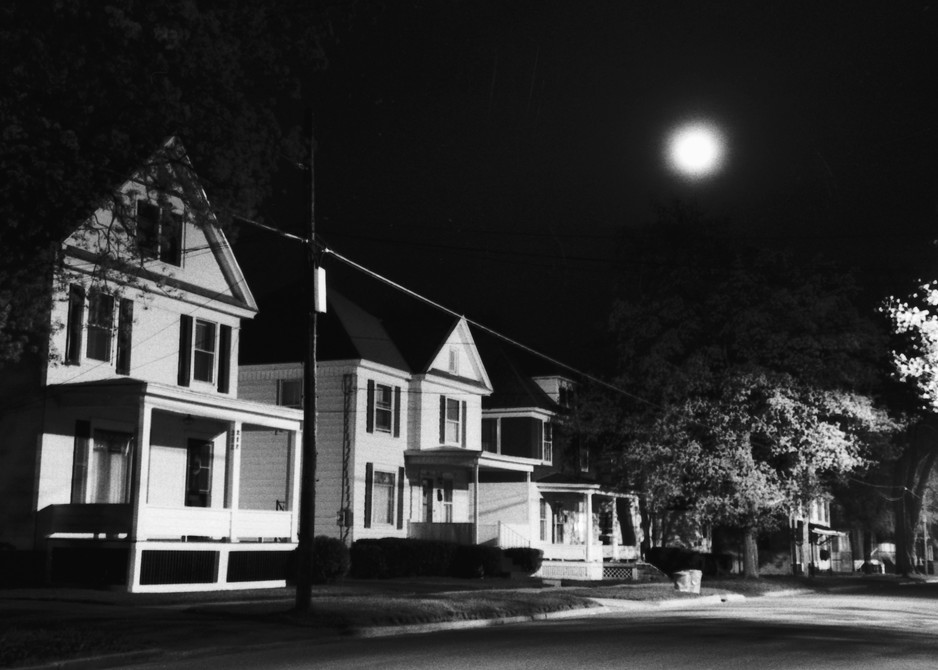 Moon & Small Town Street Photography Art | Peter Welch