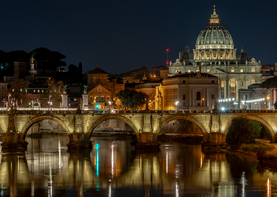 Serene: The Vatican and Tiber River at Night