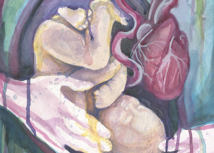 Watercolor Painting for Miscarriage Awareness