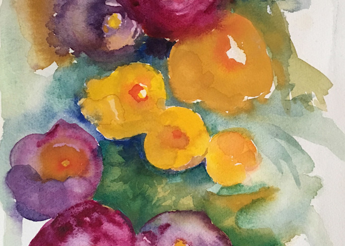 Garden of Alice Chudno, #2 - Impressionist floral watercolor by Marilyn Cvitanic