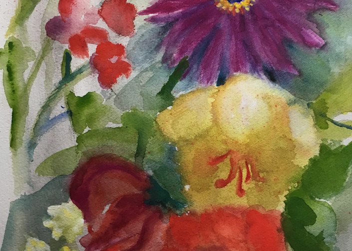 Garden of Alice Chudno, #4 - Impressionist floral watercolor by Marilyn Cvitanic