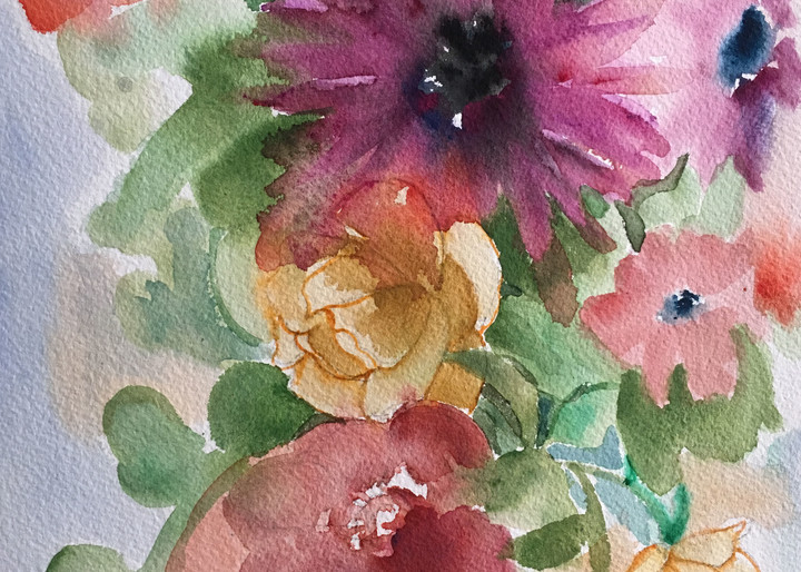 Garden of Alice Chudno #5 - Impressionist floral watercolor by Marilyn Cvitanic
