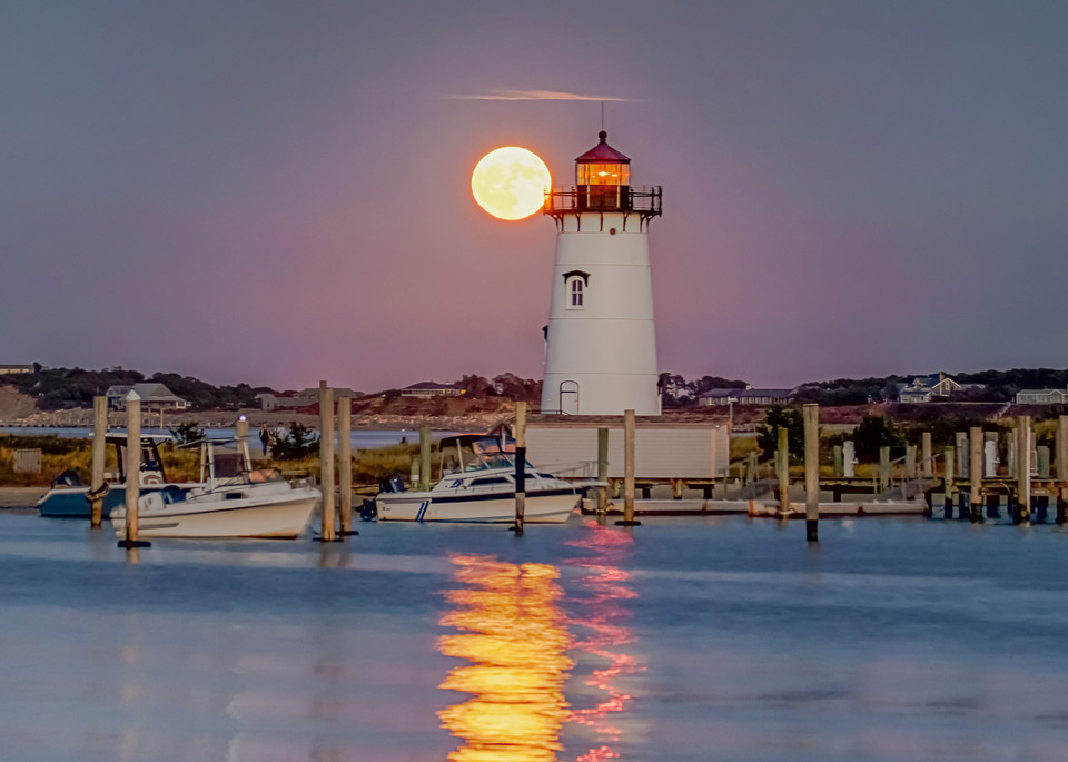 Edgartown Light Moon Reflection Art | Michael Blanchard Inspirational Photography - Crossroads Gallery