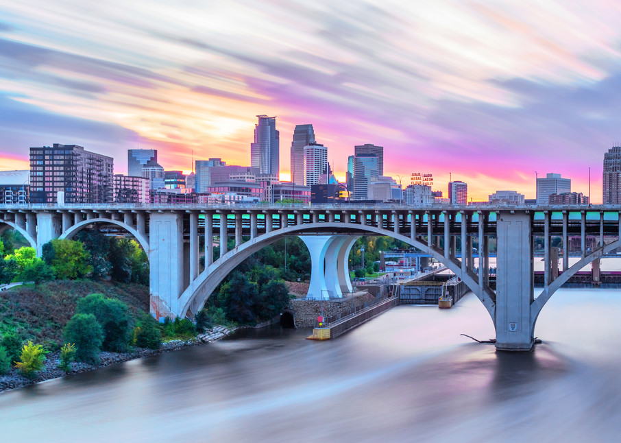 Colorful Minneapolis Sunset - Twin Cities Skyline | William Drew Photography