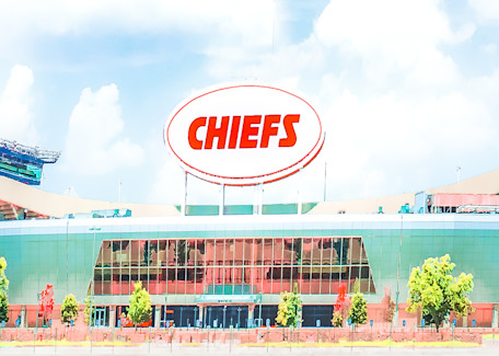 Kansas City Chiefs Stadium in color.