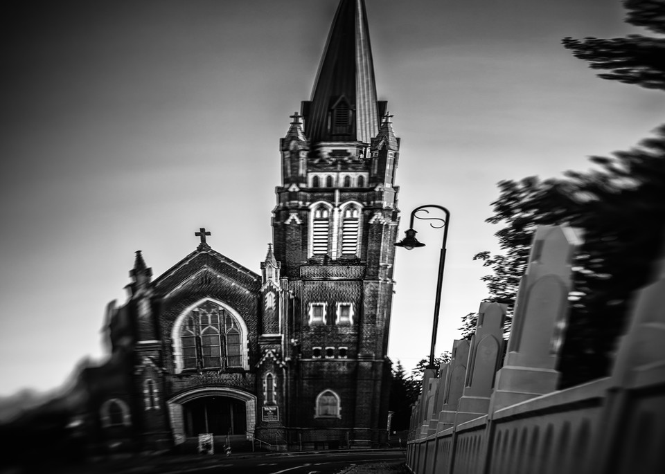 Fine art black and white image of Tacoma Landmark Holy Rosary Church