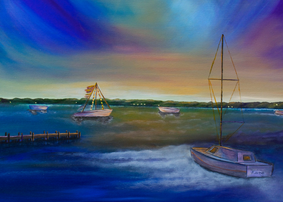 Evening In The Harbour Art | Marie Art Gallery