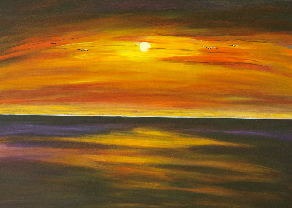 Sunset Over The Pacific Art | Marie Art Gallery