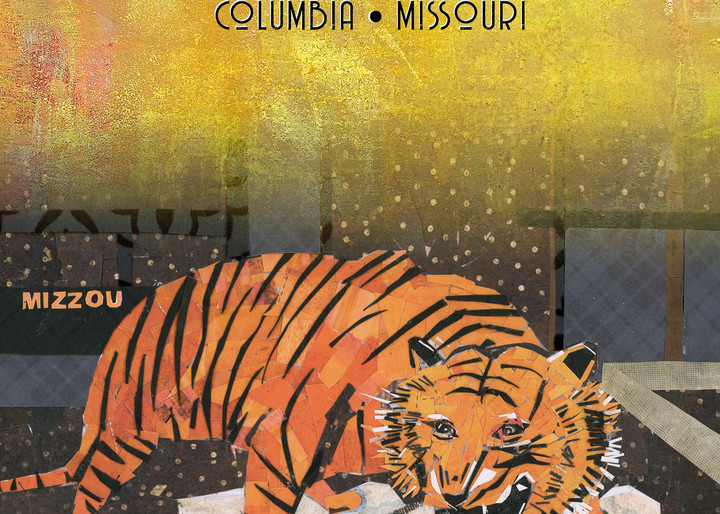 Mizzou Tiger MU Mascot Print - Tiger Collage Art Print | Artist Jenny McGee 