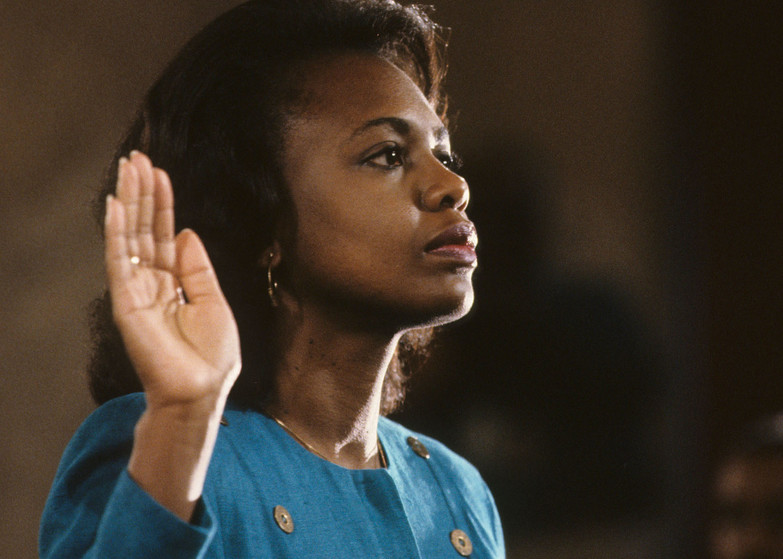 Anita Hill takes the oath