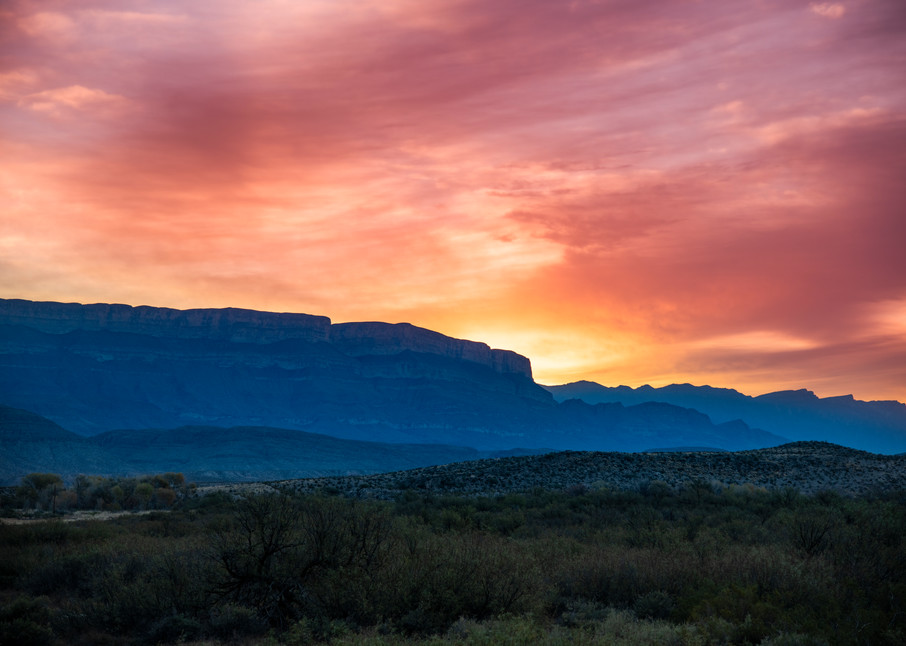 Sunrise over the Sierra del Carmen Mountains - Big Bend National Park photography prints