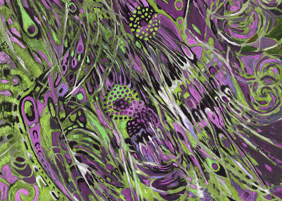 Swirls Purple Green 24x24 Art | capeanngiclee