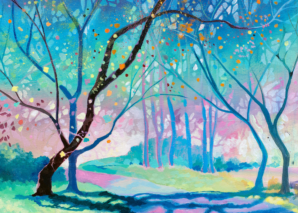 Trees Autumn Colourful Art Print