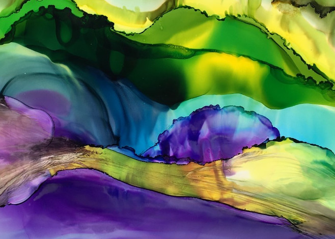 Waterscape With Violet Art | Sandy Smith Gerding Artwork