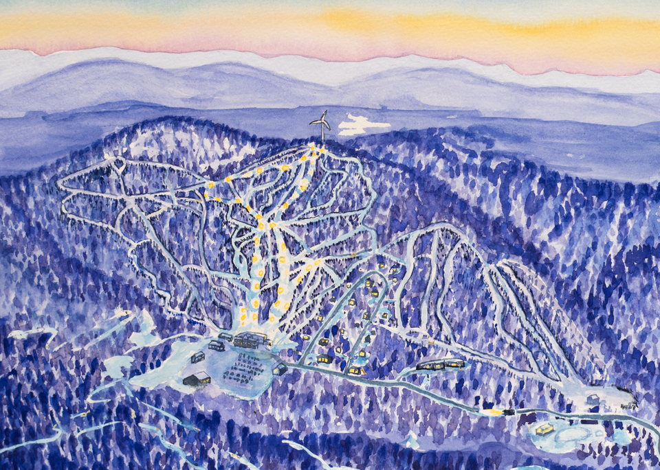 Bolton Valley Night Skiing Art for Sale