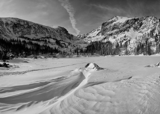 A Winter Panorama At Lake Haiyaha Photography Art | Nicholas Jensen Photography