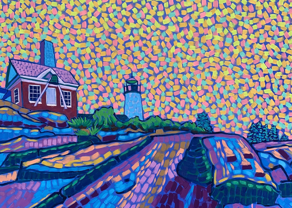 maine, lighthouses, lighthouse, art, landscapes, paintings, oil painting