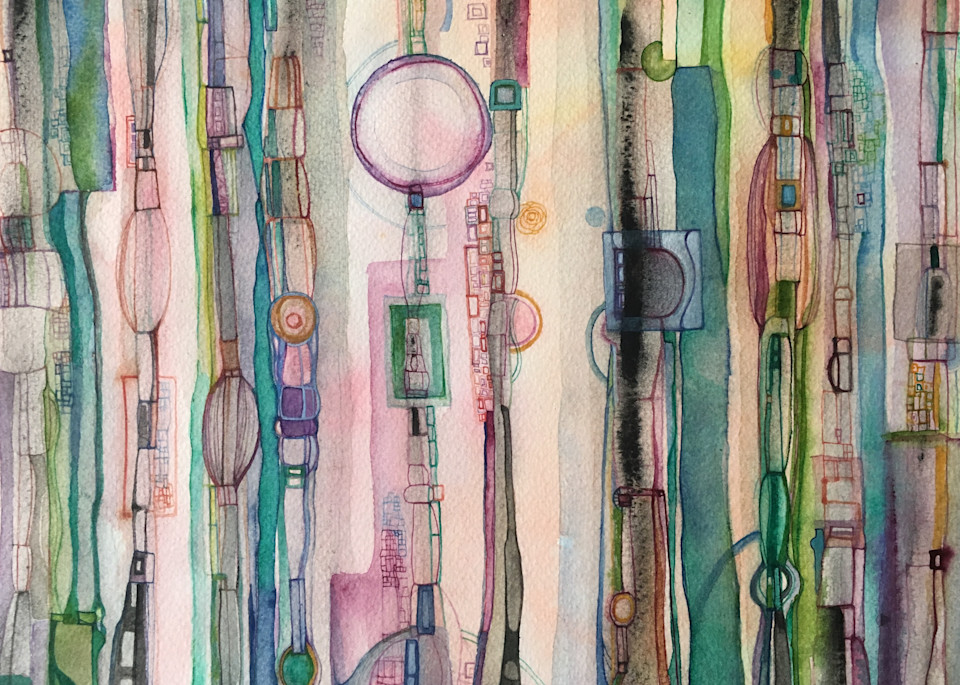 Original abstract watercolor by Marilyn Cvitanic. Available as a fine art print.