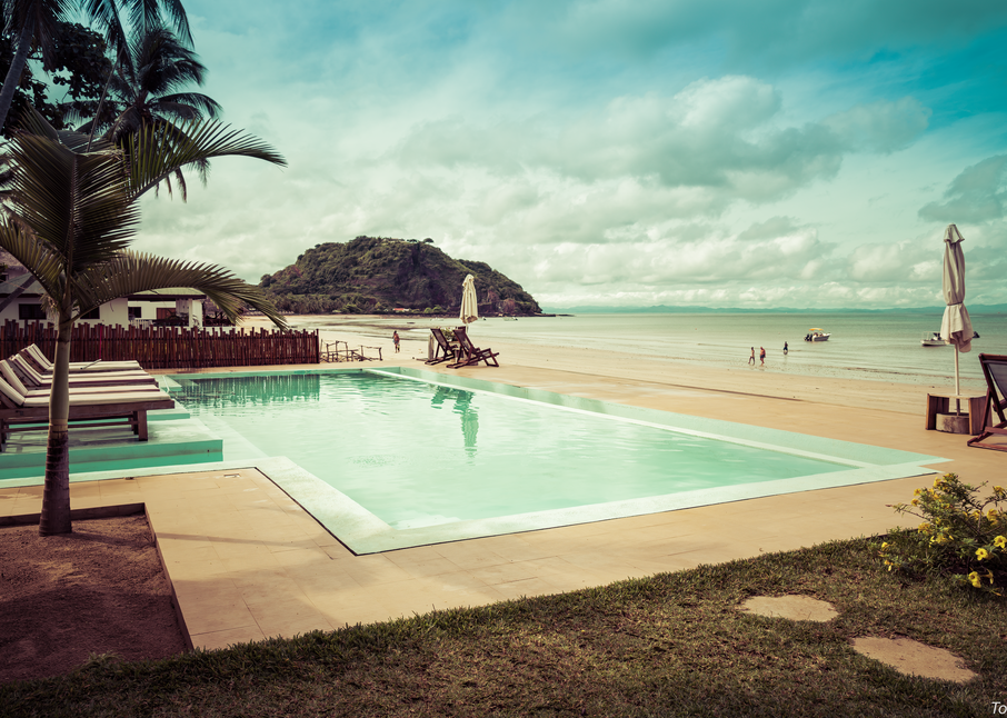 Palm Beach hotel pool, Nosy Be, Madagasar, 2019.