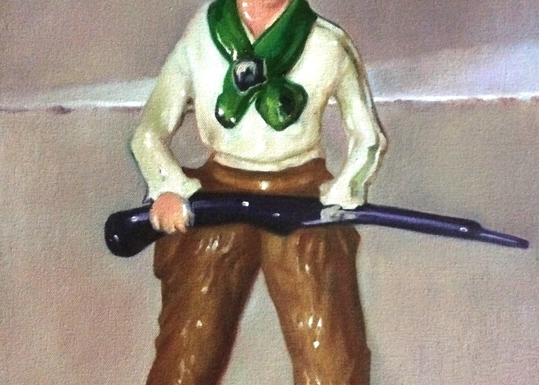 The Cowboy oil painted lead figure portrait.