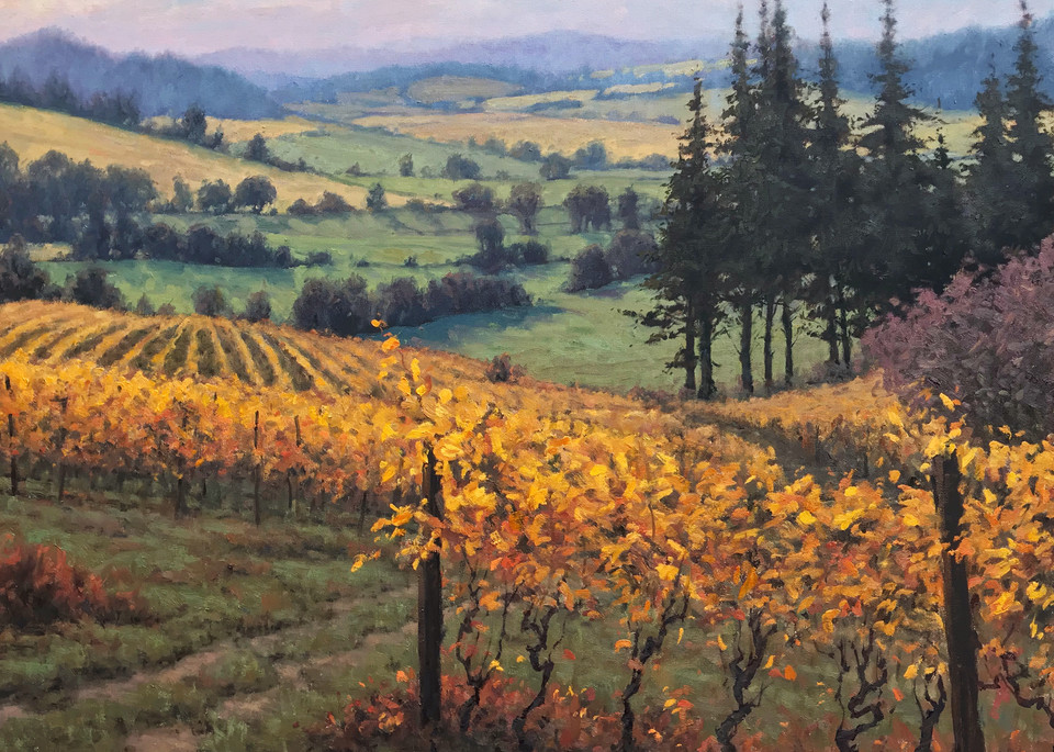 Oregon Vineyard landscape painting art