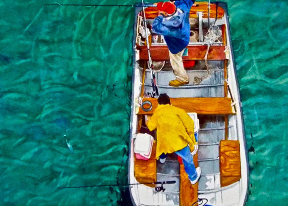 Indian River Fishing, From an Original Watercolor Painting