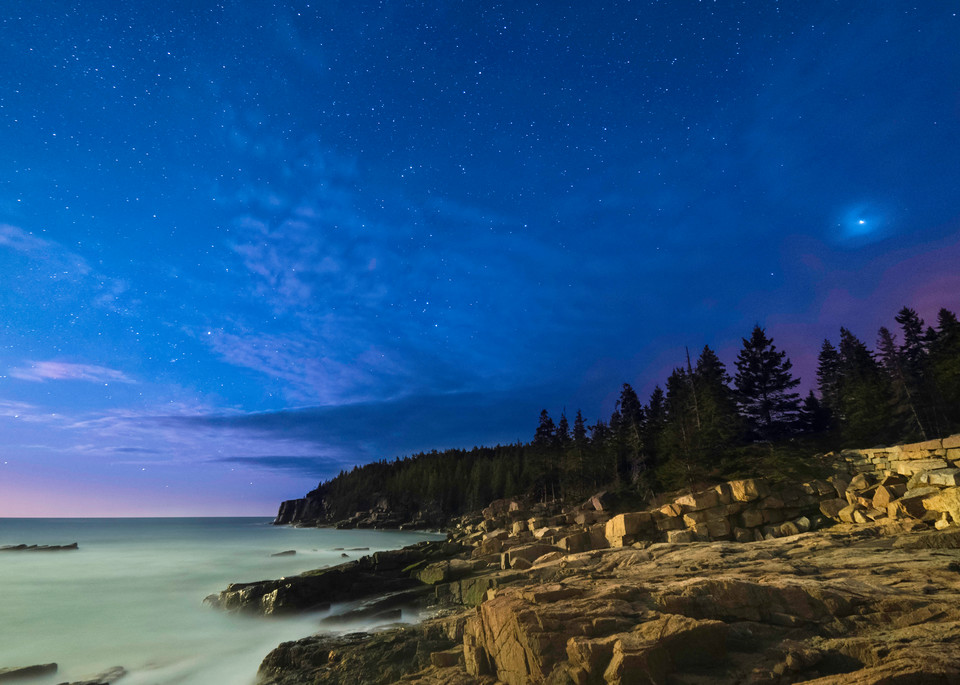 Otter Cliff Night Sky Photography Art | Monteux Gallery