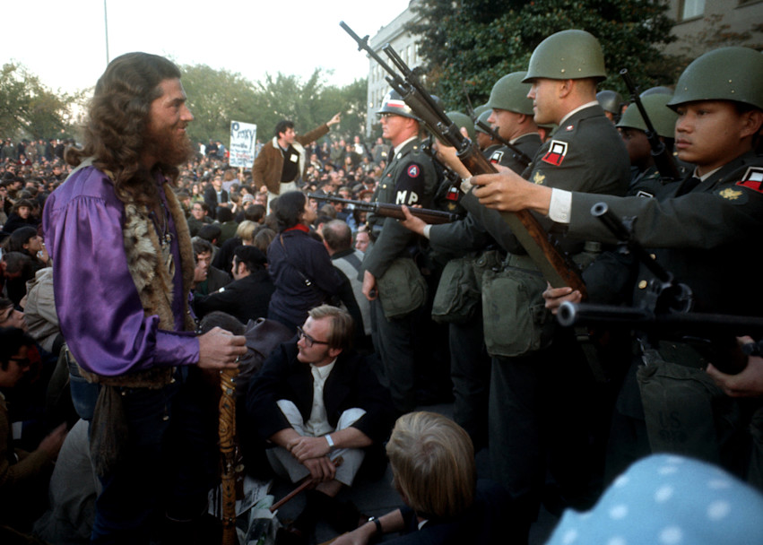 A 28.5 MG IMAGE OF:

Anti Vietnam War Demonstration at the Pentagon   in October of 1967

Photo by Dennis Brack  B 4