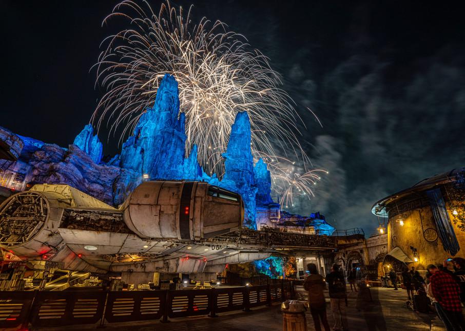 Fireworks and the Millennium Falcon - Star Wars Disneyland Photos