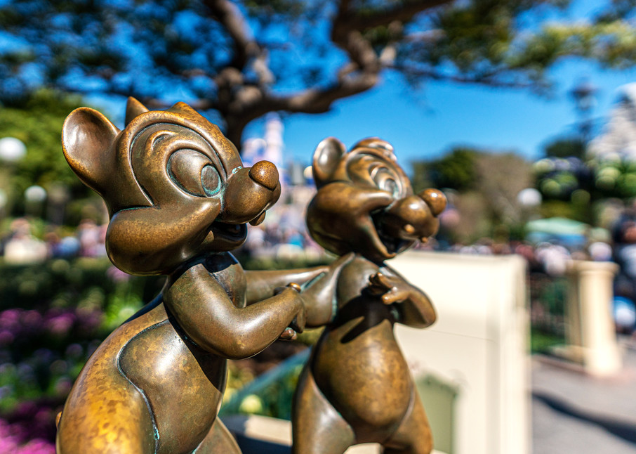 Chip N Dale Statues At Disneyland Photography Art | William Drew Photography