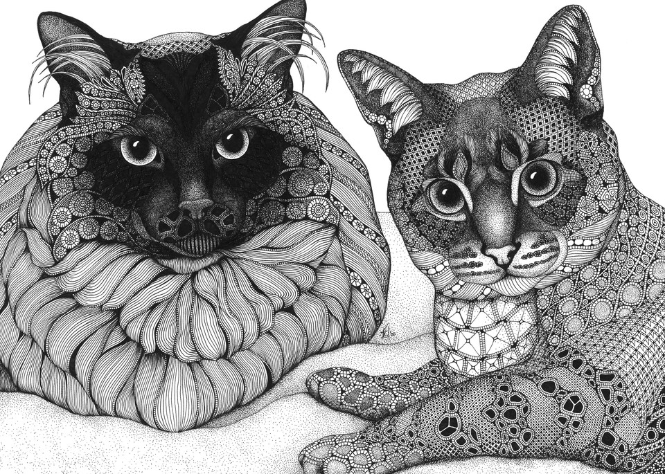 Siamese Sisters Art | Kristin Moger "Seriously Fun Art"