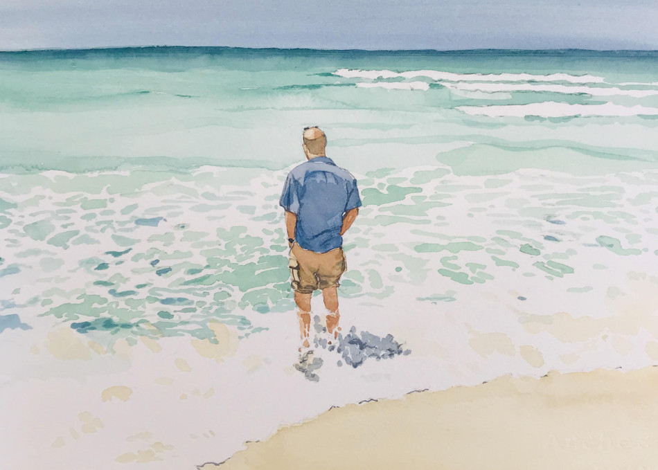 Steve at Pensacola, From an Original Watercolor Painting