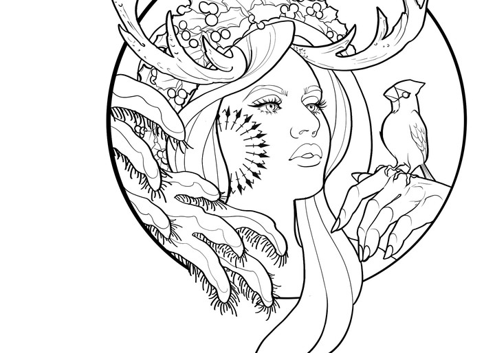 Your Yule Babe To Color Art | Fronkie L'Heureux Tattoos, LLC
