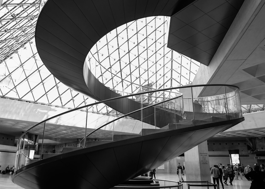 Louvre Stairs Ii, B&W Photography Art | Steve Rotholz Photography