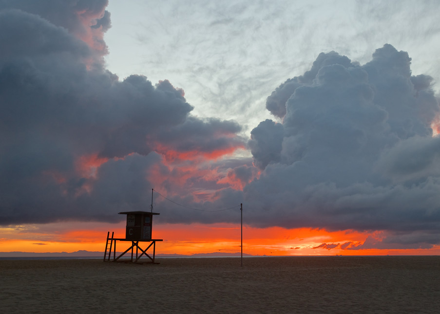 Newport Beach Lifeguard Stand Sunset