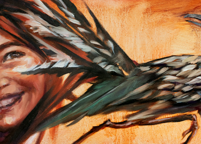Purchase prints of the colorful and joyous oil painting Little Bird: Roadrunner by Ans Taylor