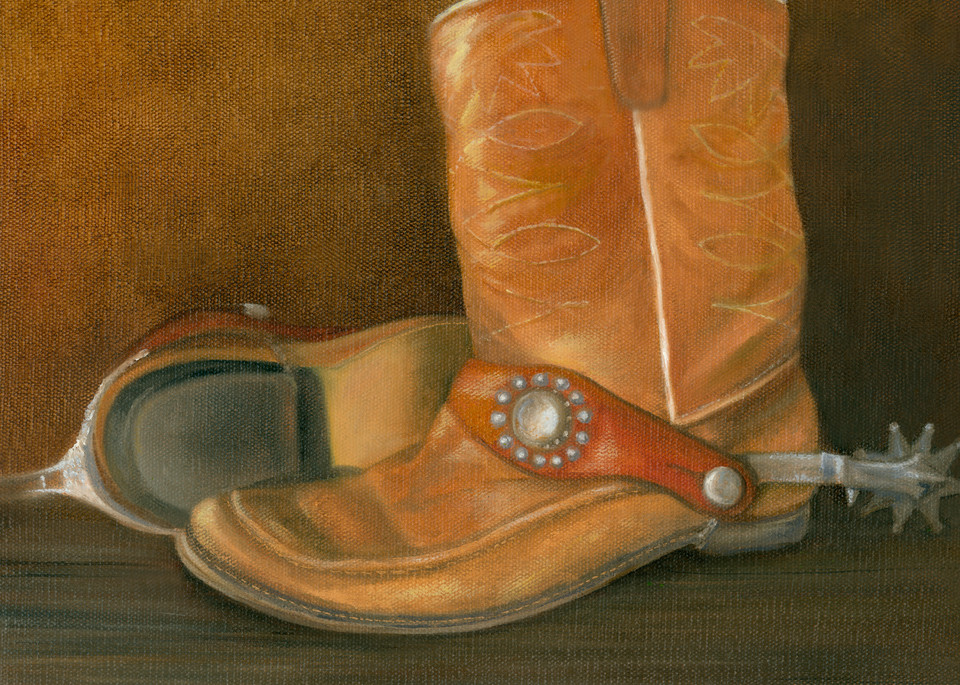 cowboy-boots, spurs, childhood-memories, western-print