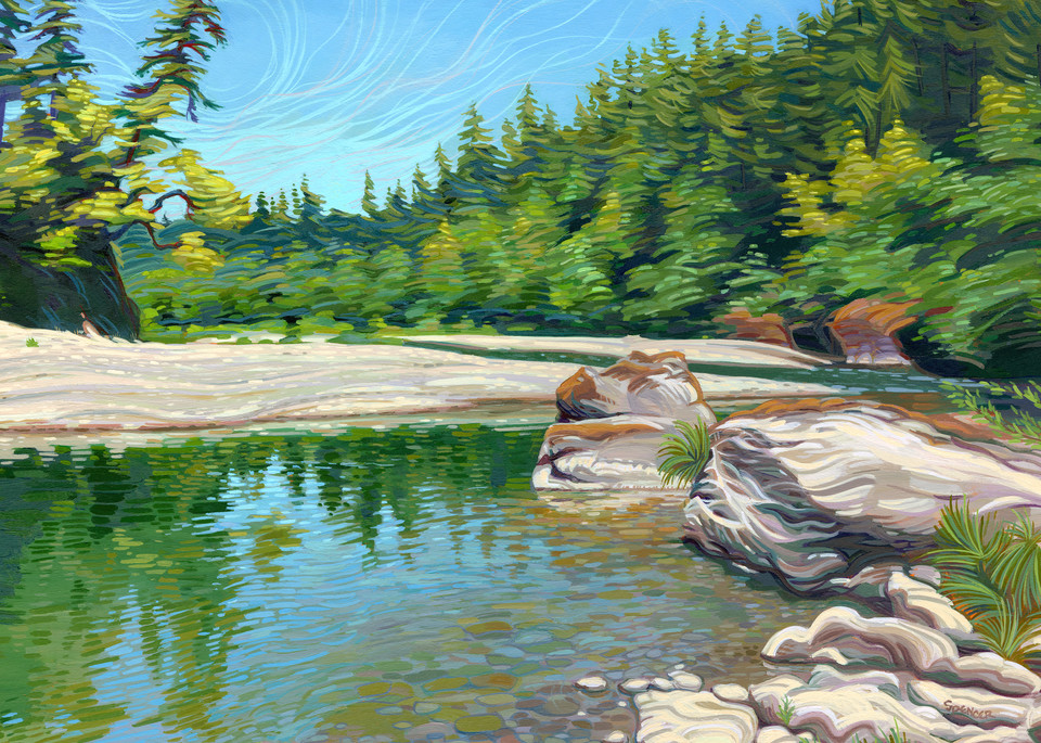 Crooked Branches - a Chetco River painting by Spencer Reynolds