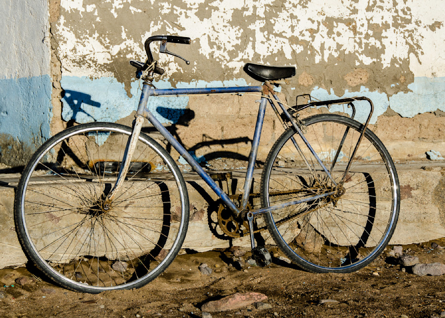 Old bike rustic wall