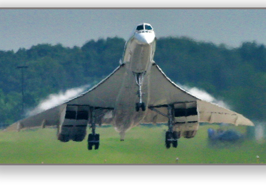 The Concord lands at Dulles International Airport. photograph by Dennis Brack