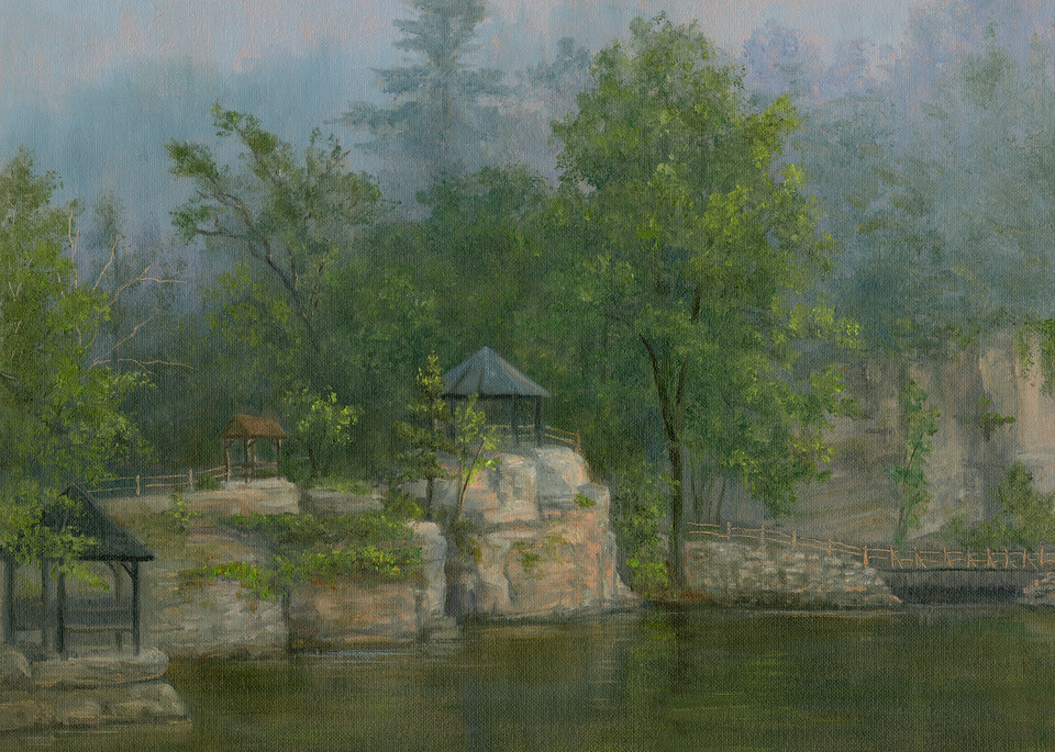 Misty Morning At Mohonk, View From The Porch Art | Tarryl Fine Art