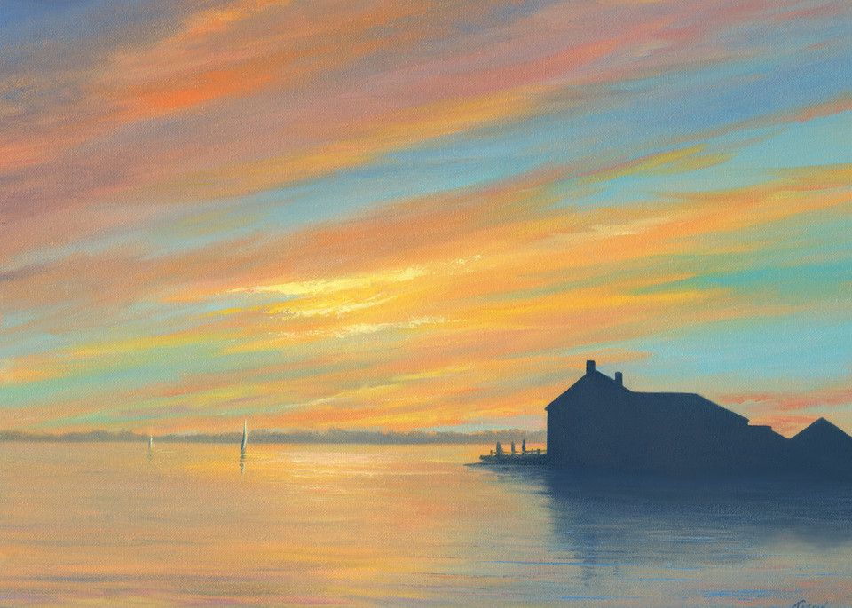 Cape Cod Sunset From Lewis Bay In West Yarmouth Art | Tarryl Fine Art