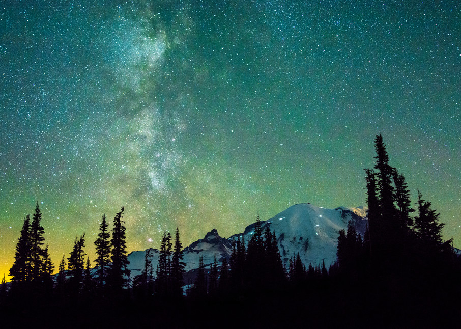 Rainier Green Glow Photography Art | Call of the Mountains Photography