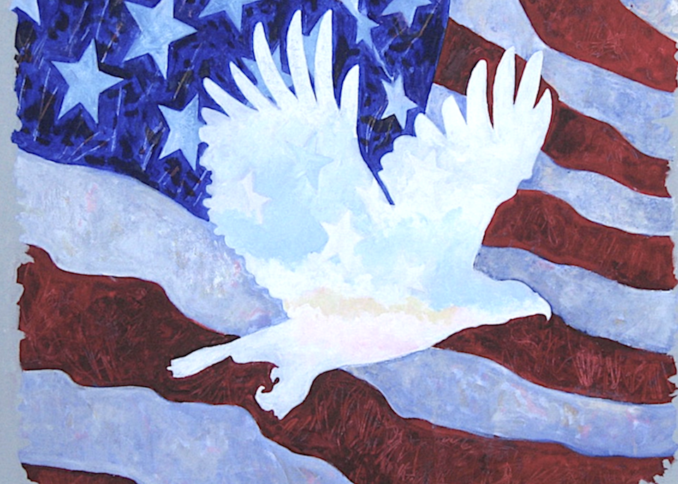 Eagle In Flag Art | terrycrump